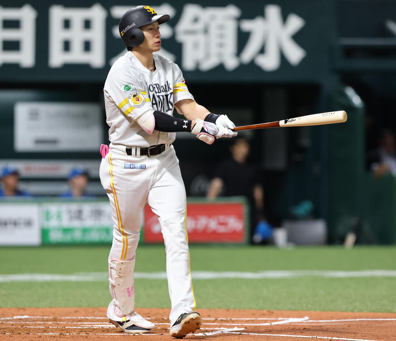 ソフトバンク対日本ハム　2回裏ソフトバンク1死、柳田悠岐は右中間に先制本塁打を放つ（撮影・梅根麻紀）