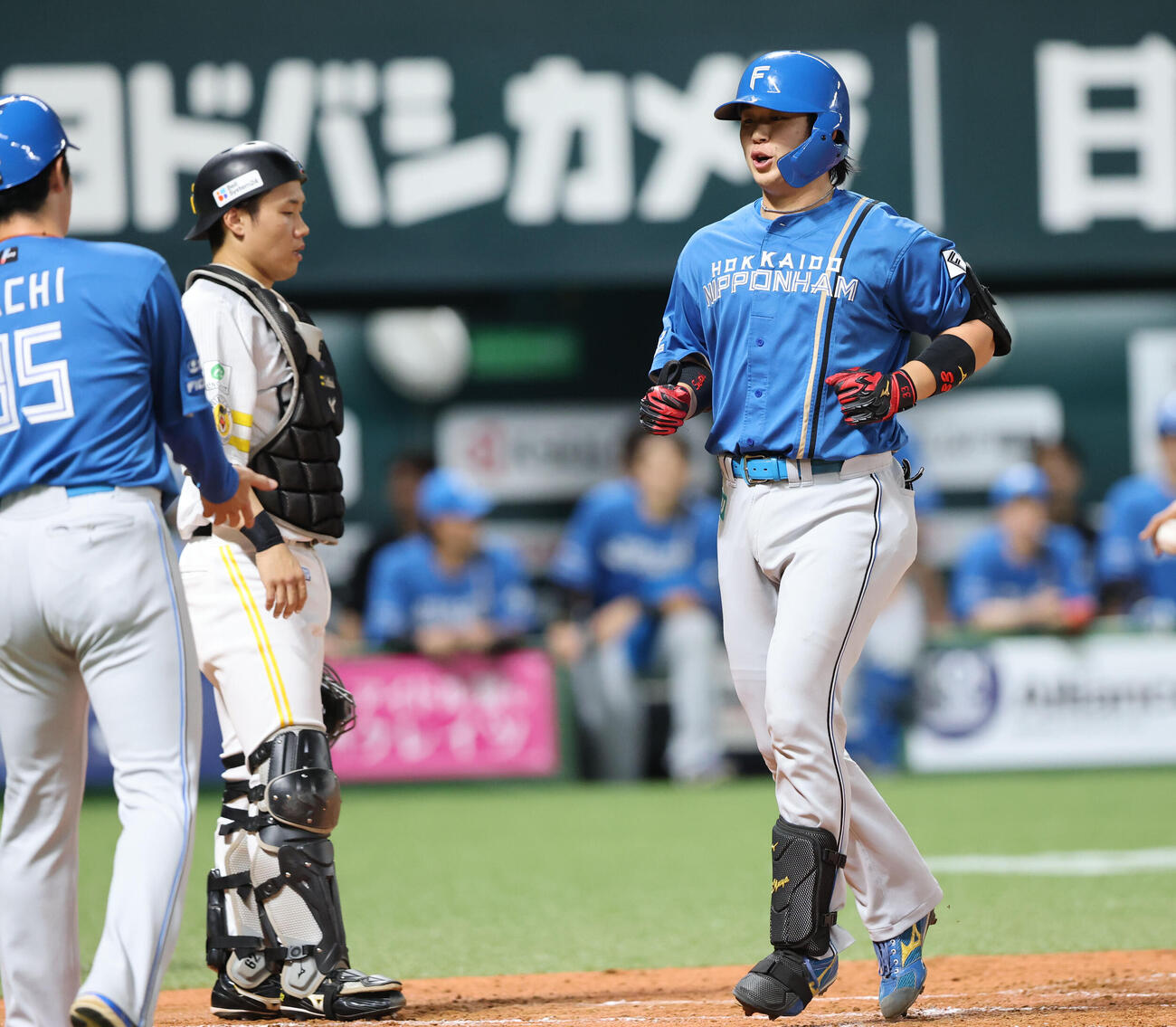 ソフトバンク対日本ハム　3回表日本ハム無死、進藤勇也は左中間に同点本塁打を放つ（撮影・梅根麻紀）