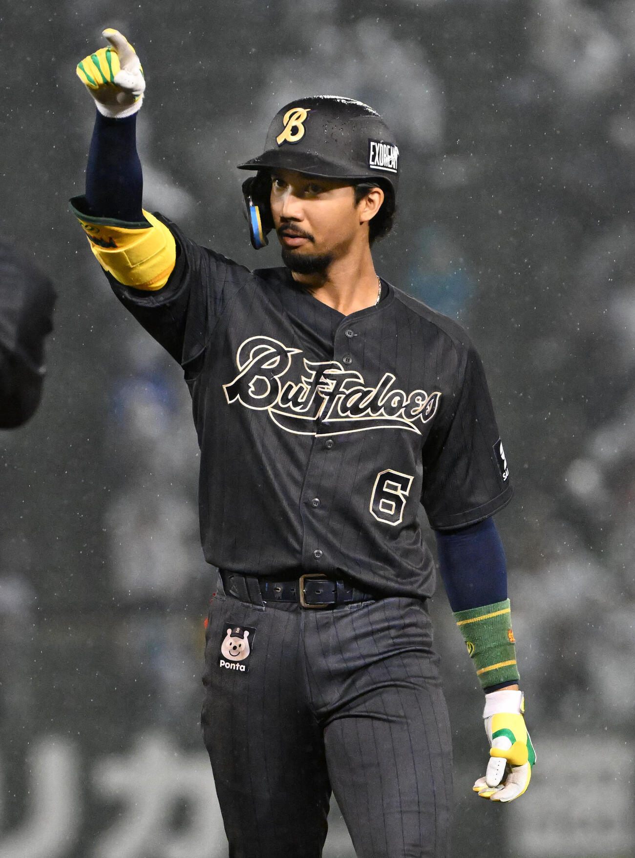 オリックス対西武　5回裏オリックス2死三塁、宗佑磨は適時打を放つ（撮影・石井愛子）