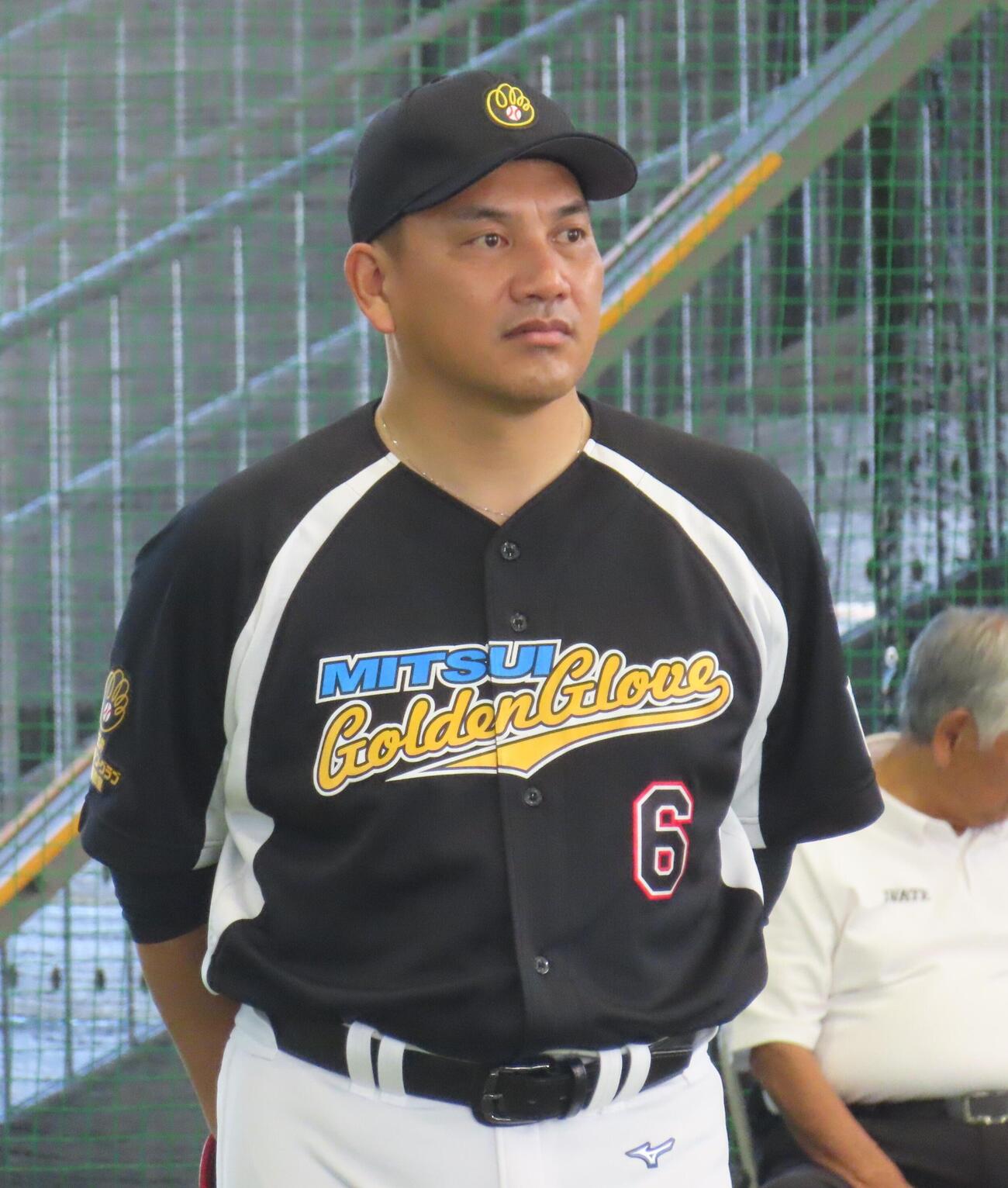 「三井ゴールデン・グラブ野球教室」に参加した侍ジャパン井口資仁監督（撮影・水谷京裕）