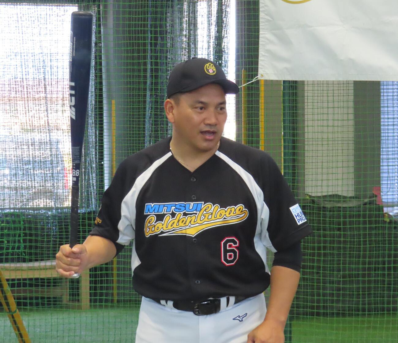 「三井ゴールデン・グラブ野球教室」に参加した侍ジャパン井口資仁監督（撮影・水谷京裕）