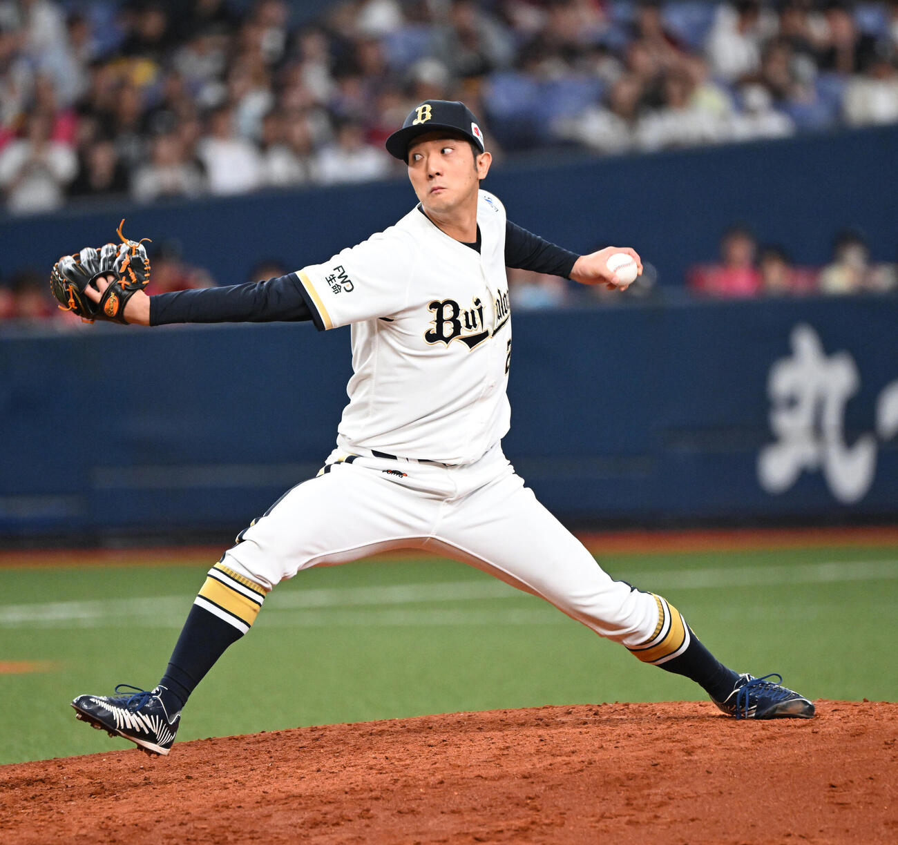 オリックス対楽天　6回途中、登板したオリックス田嶋大樹（撮影・和賀正仁）