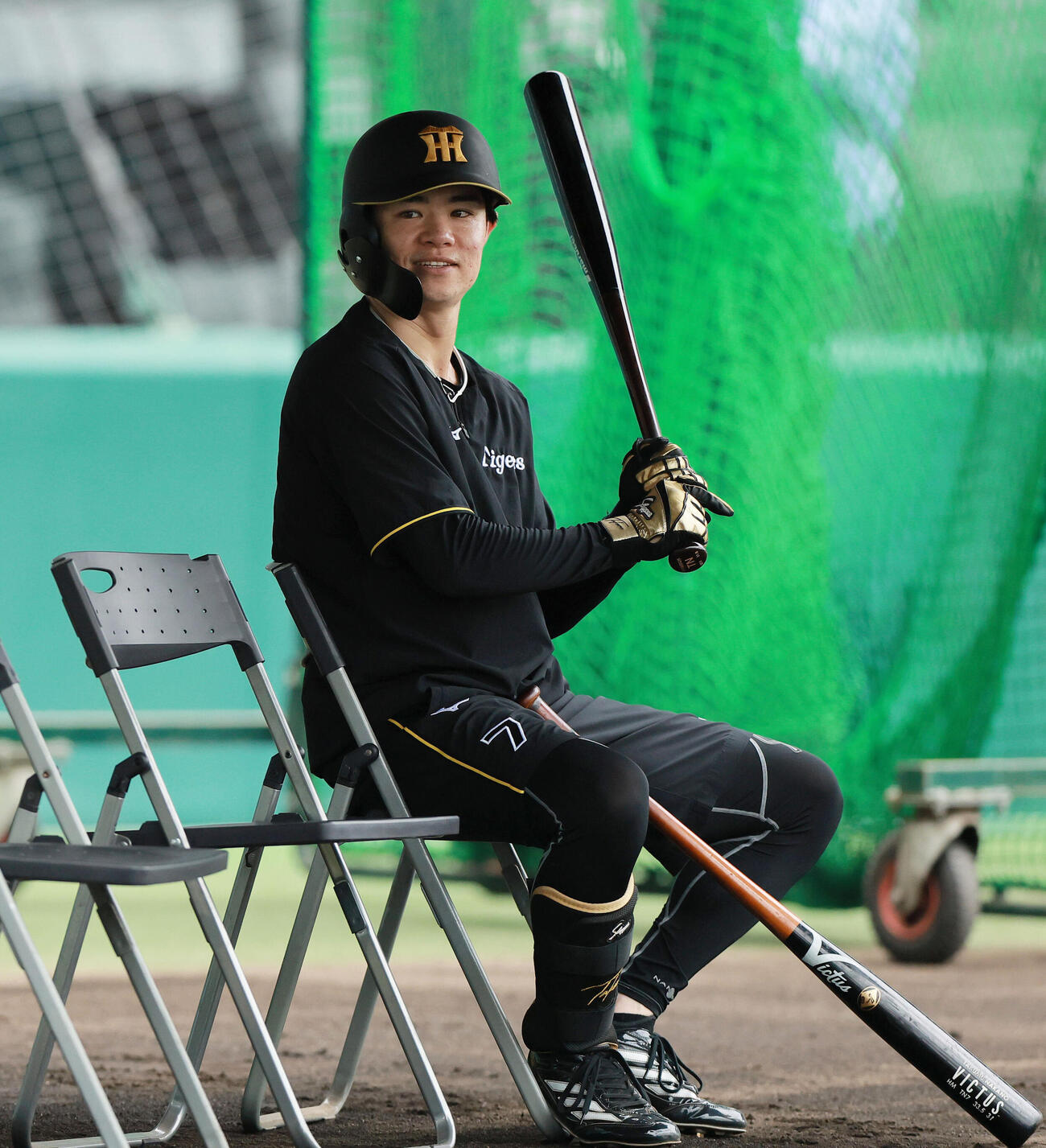 阪神対中日　試合前の練習に励む阪神中野拓夢（撮影・上山淳一）