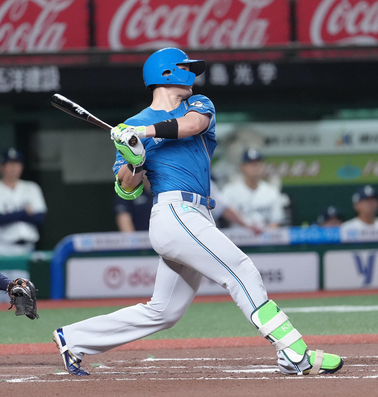 西武対日本ハム　6回表日本ハム1死、清宮幸太郎は右越え本塁打を放つ（撮影・足立雅史）