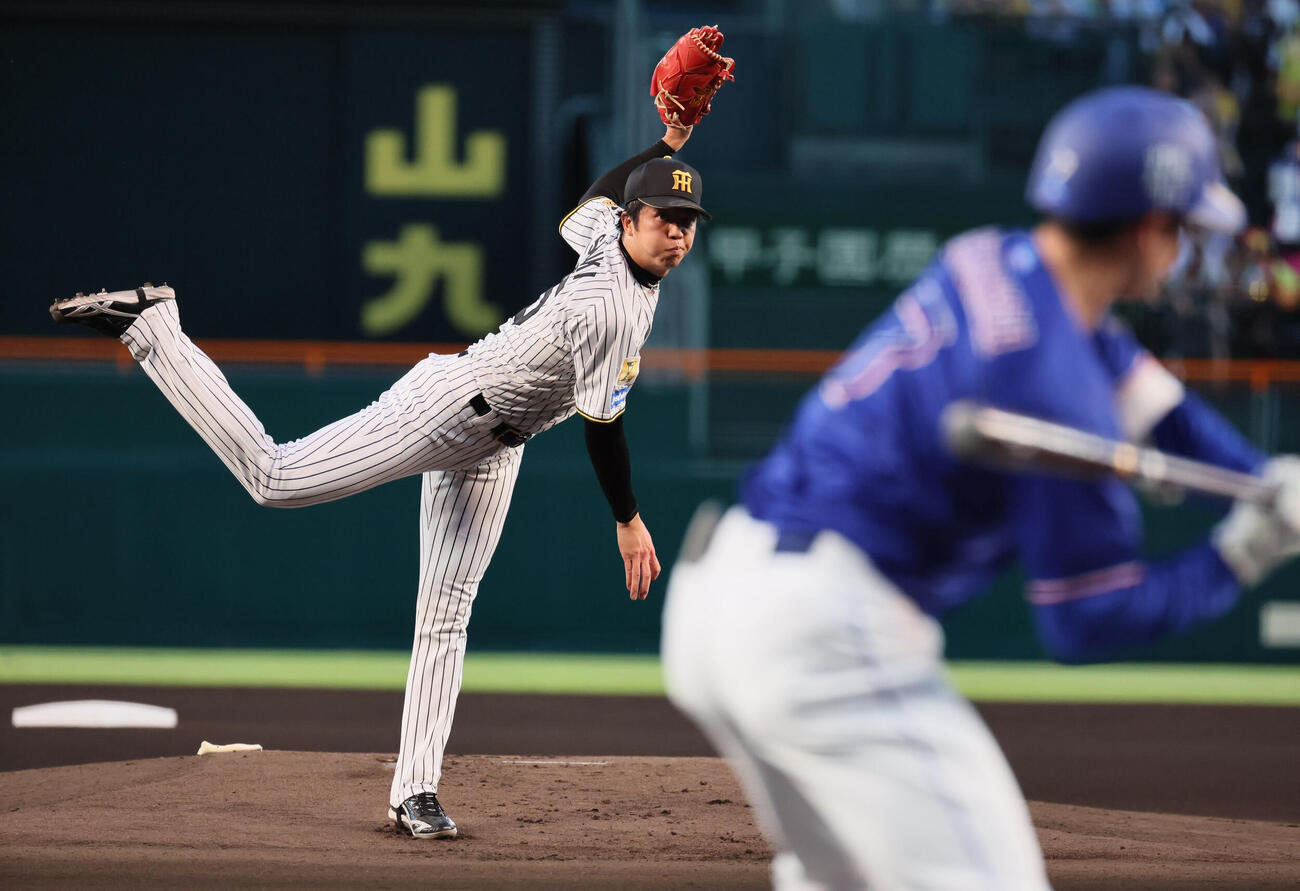 阪神対中日　阪神先発の才木浩人（撮影・宮崎幸一）
