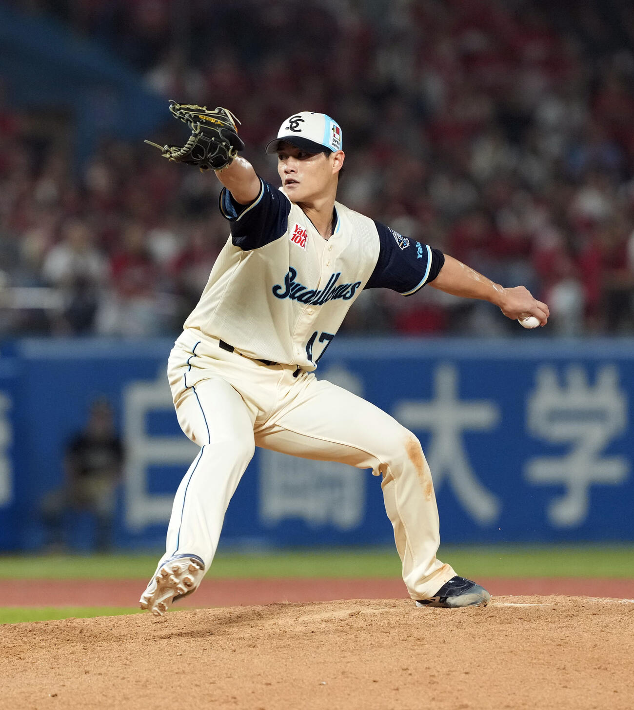 ヤクルト対広島　今季5勝目を挙げたヤクルト高橋奎二（撮影・たえ見朱実）