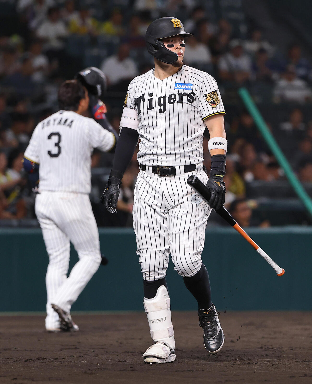 阪神対中日　2裏阪神無死、佐藤輝明は三振に倒れる（撮影・上田博志）