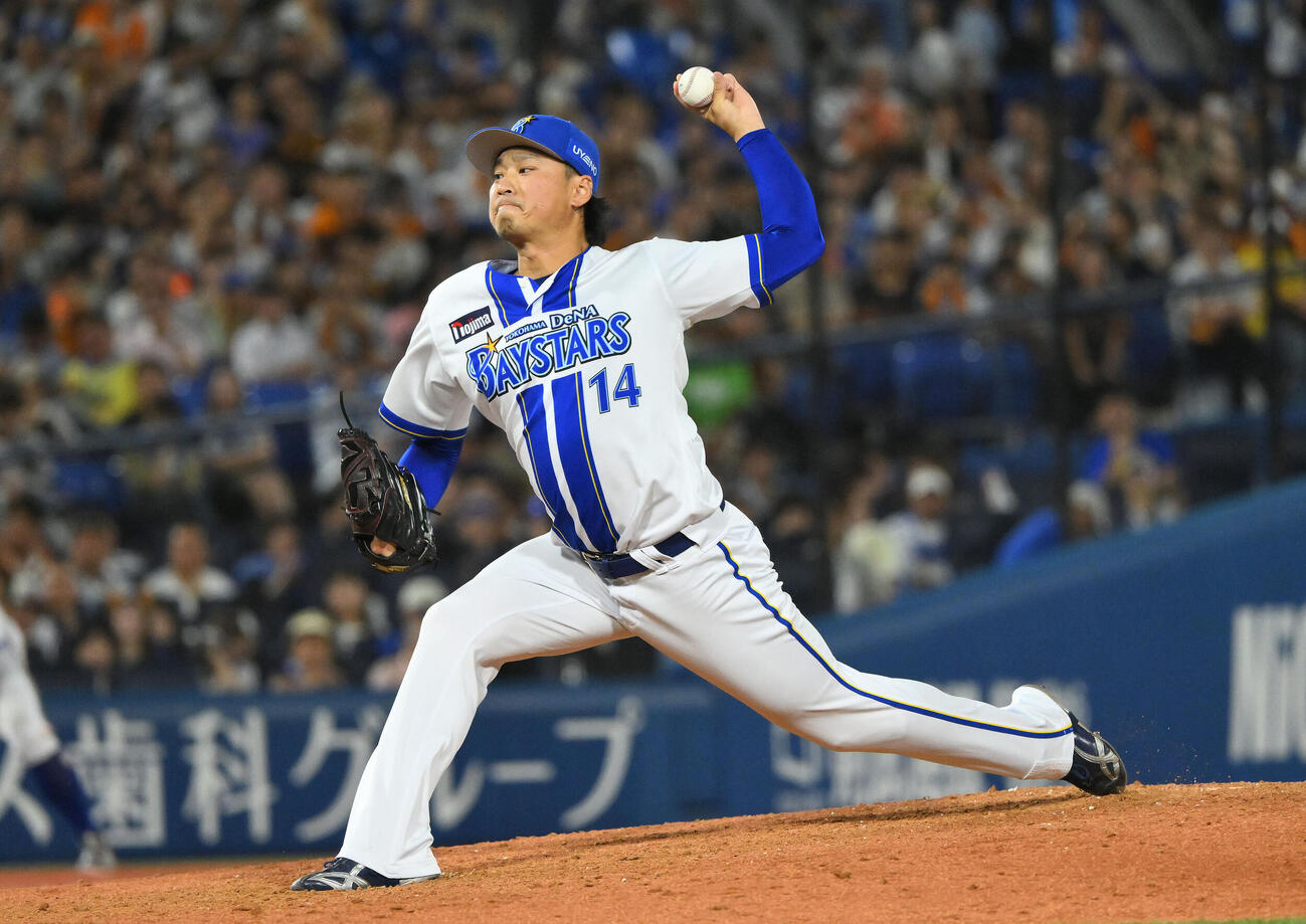 DeNA対巨人　DeNA8番手で登板する石田健大（2026年9月14日）
