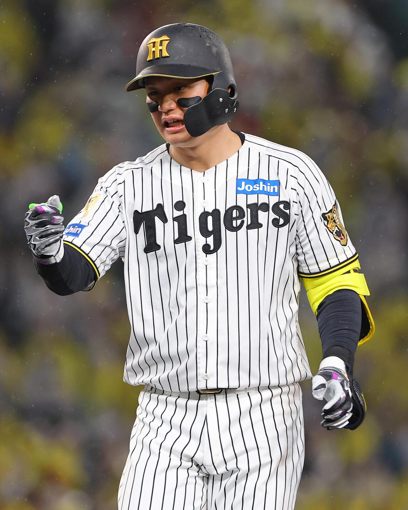 阪神対中日　1回裏阪神2死、森下翔太は安打を放つ（撮影・上田博志）