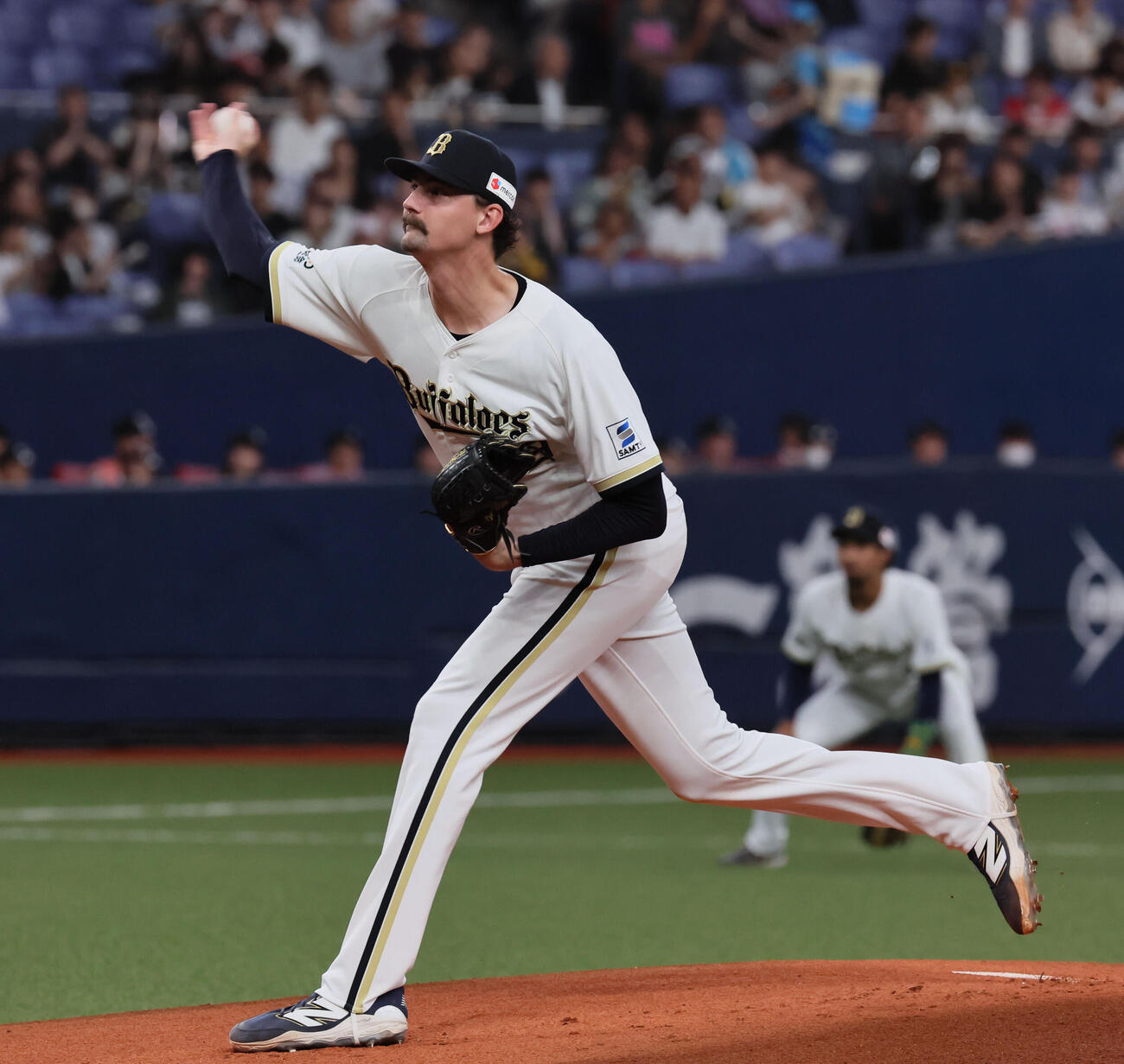 オリックス対ソフトバンク　オリックス先発のショーン・ジェリー（撮影・宮崎幸一）