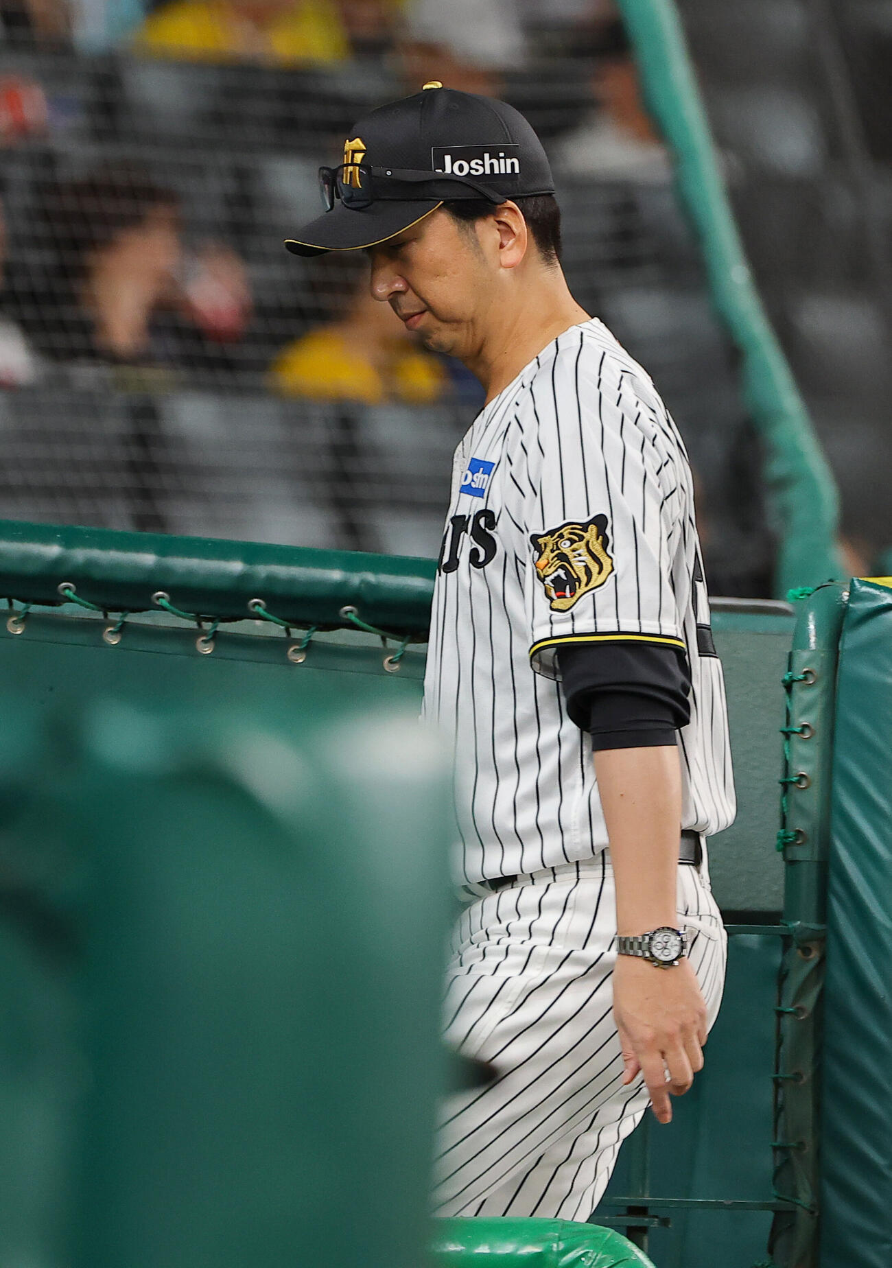 阪神対中日　選手交代を告げた藤川球児監督はベンチに引き揚げる（撮影・上田博志）