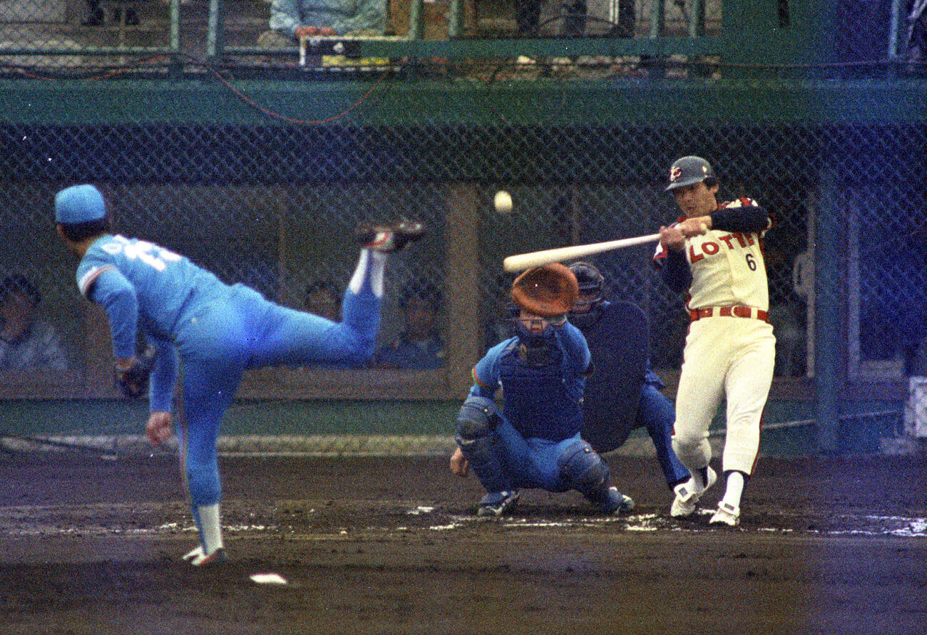 ロッテ落合博満(1986年4月撮影)