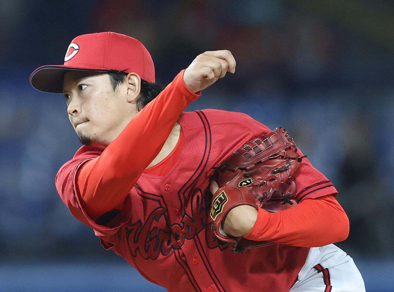 ヤクルト対広島　先発登板する広島鈴木健矢（撮影・河田真司）