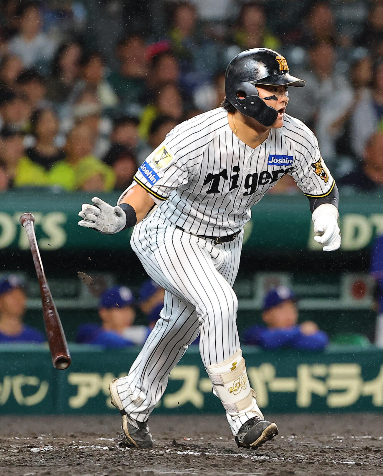阪神対中日　4回裏阪神無死一塁、前川右京は安打を放つ（撮影・上田博志）