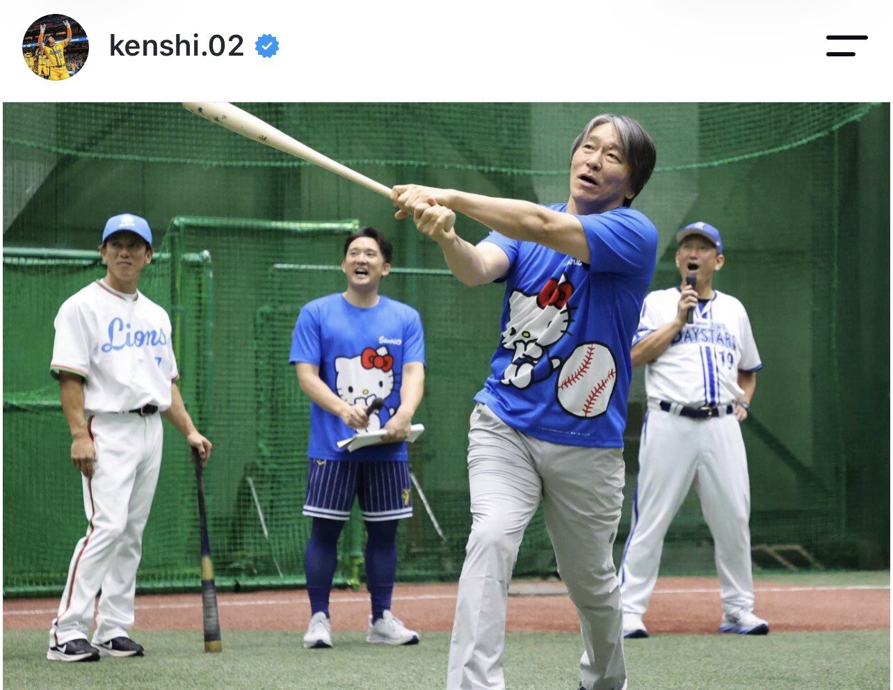 杉谷拳士氏がインスタグラムに公開した「サンリオベースボールアカデミー」の風景