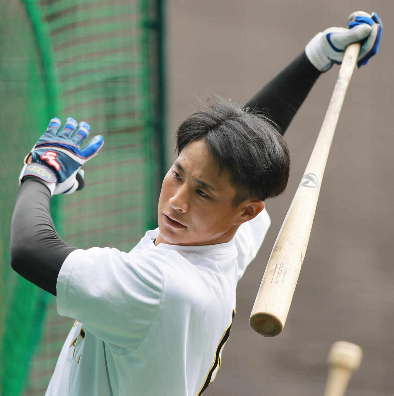阪神対広島　試合前、打撃練習する阪神木浪聖也（撮影・上山淳一）