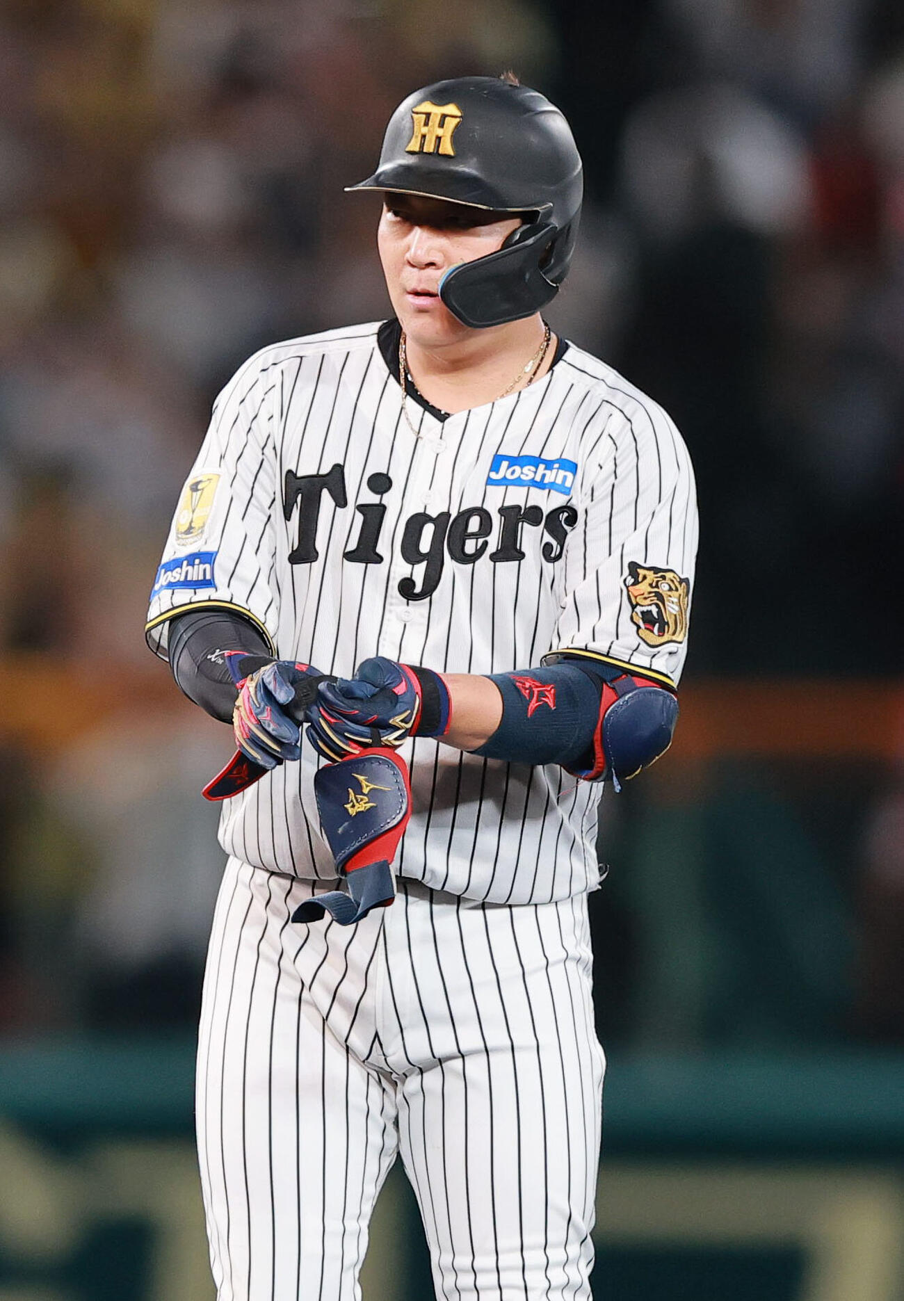 阪神対広島　1回裏阪神1死二、三塁、大山悠輔は2点適時二塁打を放つ（撮影・上山淳一）