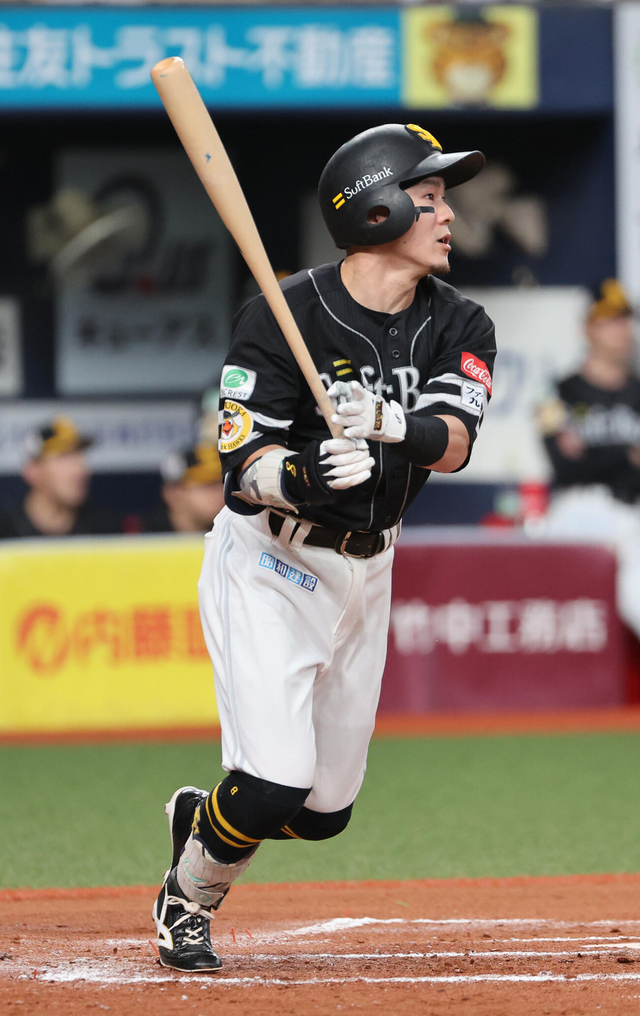オリックス対ソフトバンク　6回表ソフトバンク1死二、三塁、牧原大成は適時三塁打を放つ（撮影・西尾就之）