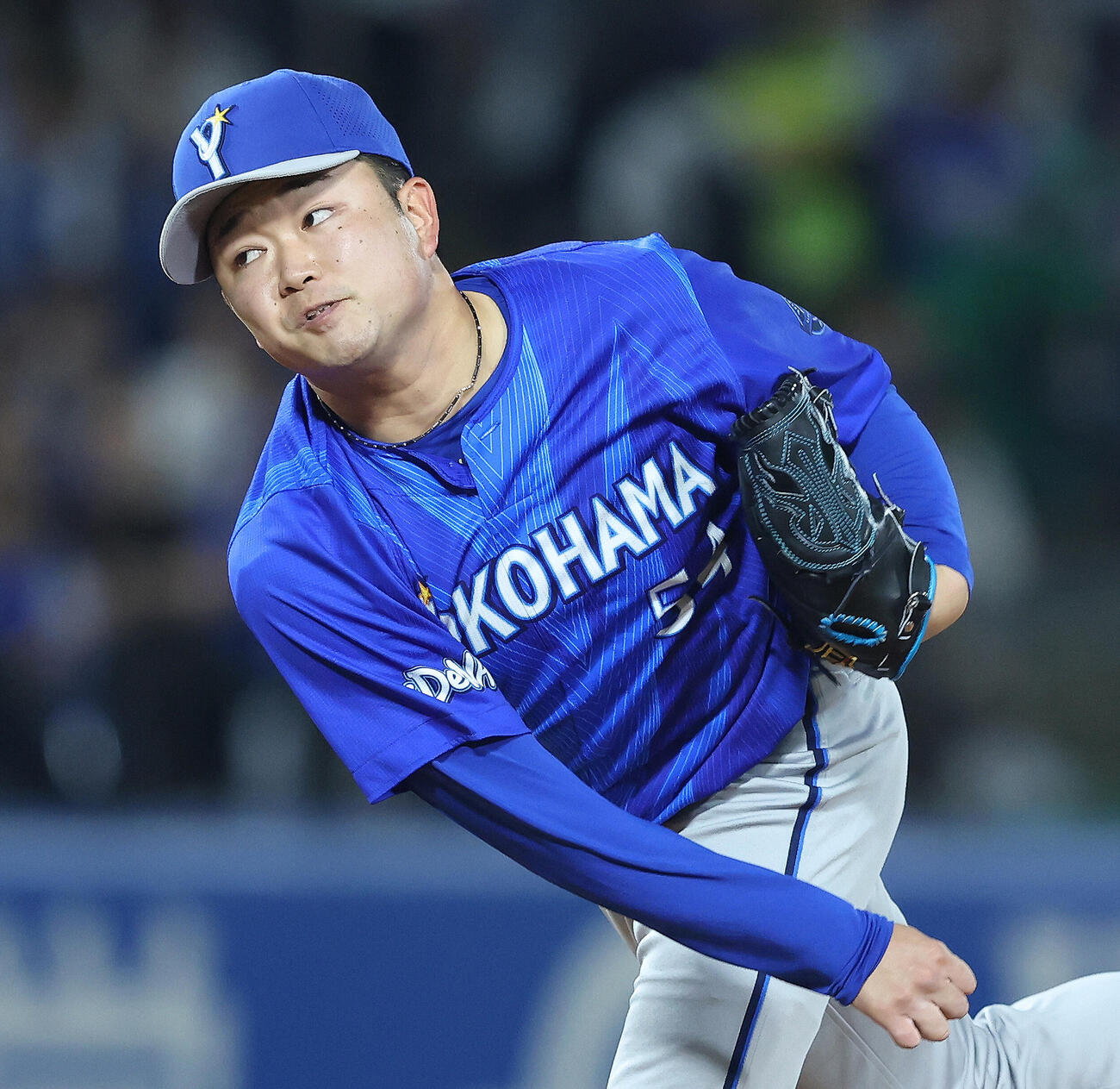 ヤクルト対DeNA　先発登板で力投するDeNA石田裕太郎（撮影・河田真司）
