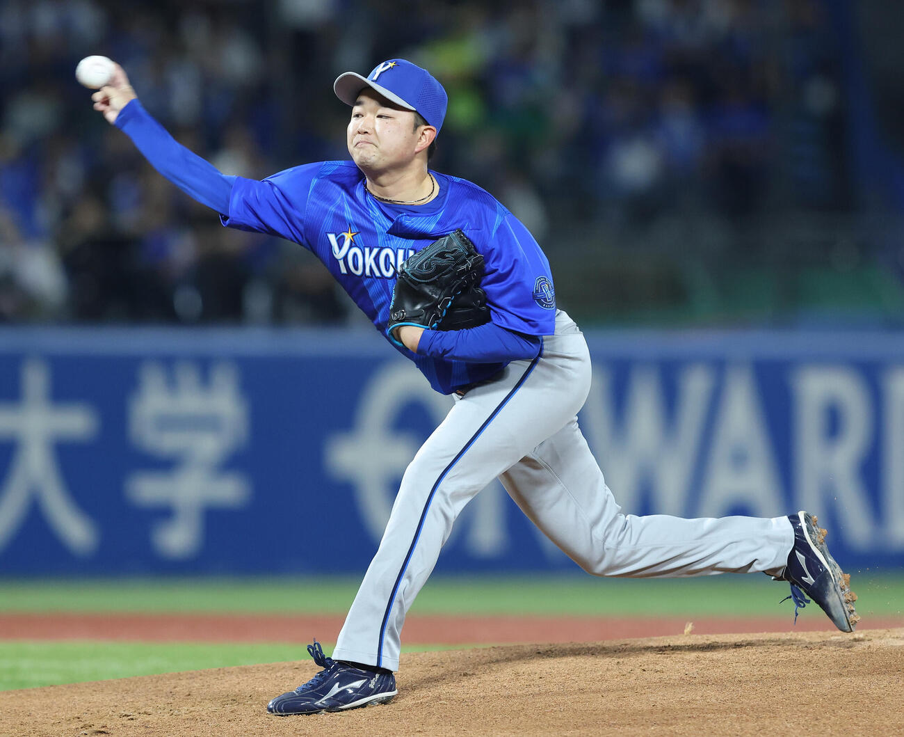 ヤクルト対DeNA　先発登板で力投するDeNA石田裕太郎（撮影・河田真司）
