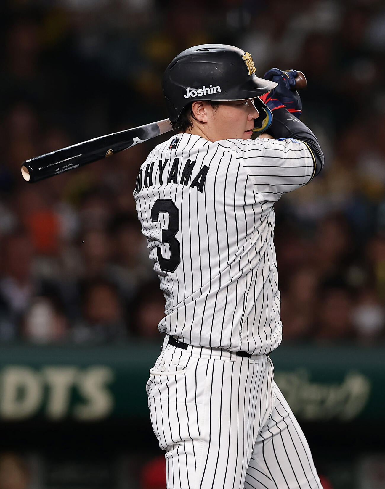 阪神対広島　4回裏阪神無死一、三塁、中前適時打を放つ大山悠輔（撮影・前田充）