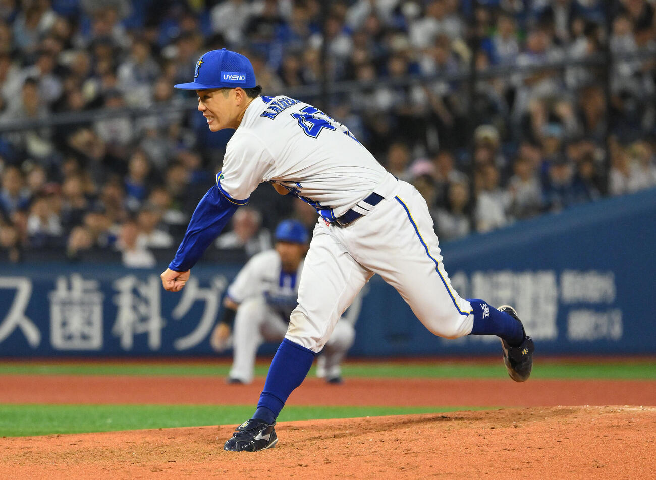 DeNA対ヤクルト　先発で力投するDeNA片山皓心（撮影・滝沢徹郎）