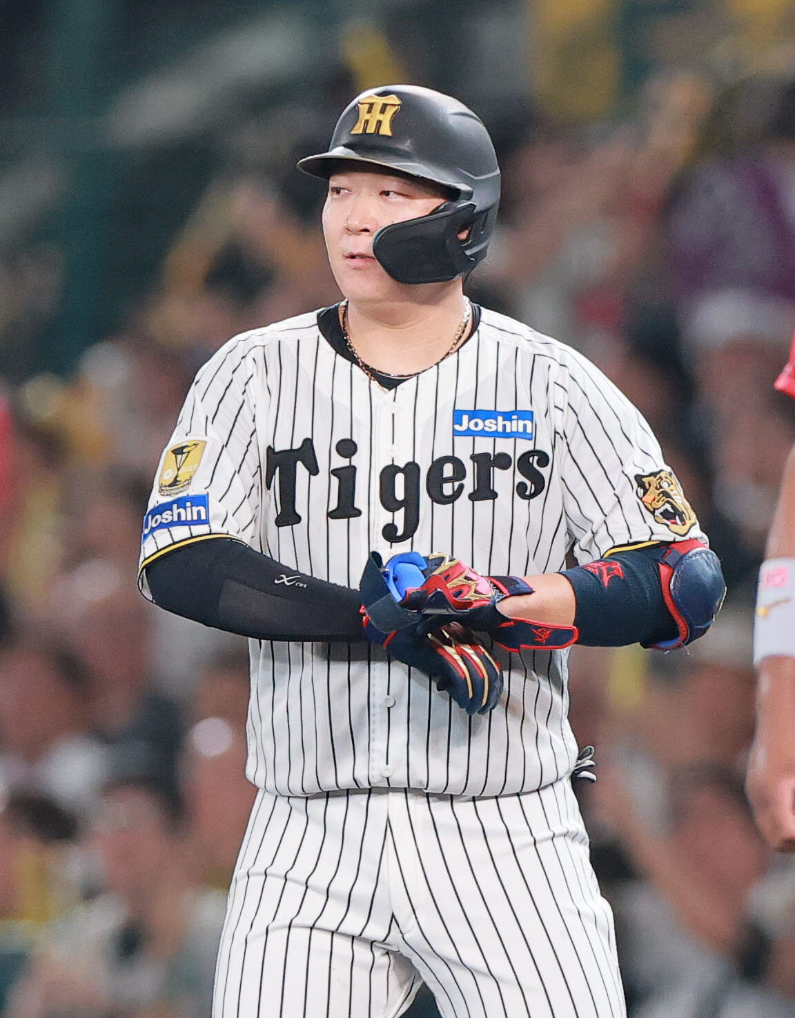 阪神対広島　4回裏阪神無死一、三塁、大山悠輔は適時打を放つ（撮影・上山淳一）