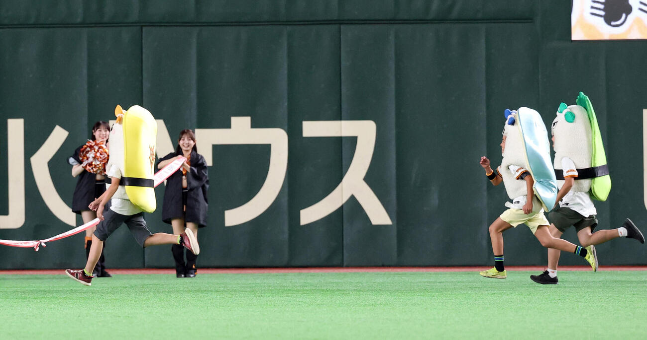 巨人対中日　すしレースはタマゴの勝利（撮影・浅見桂子）