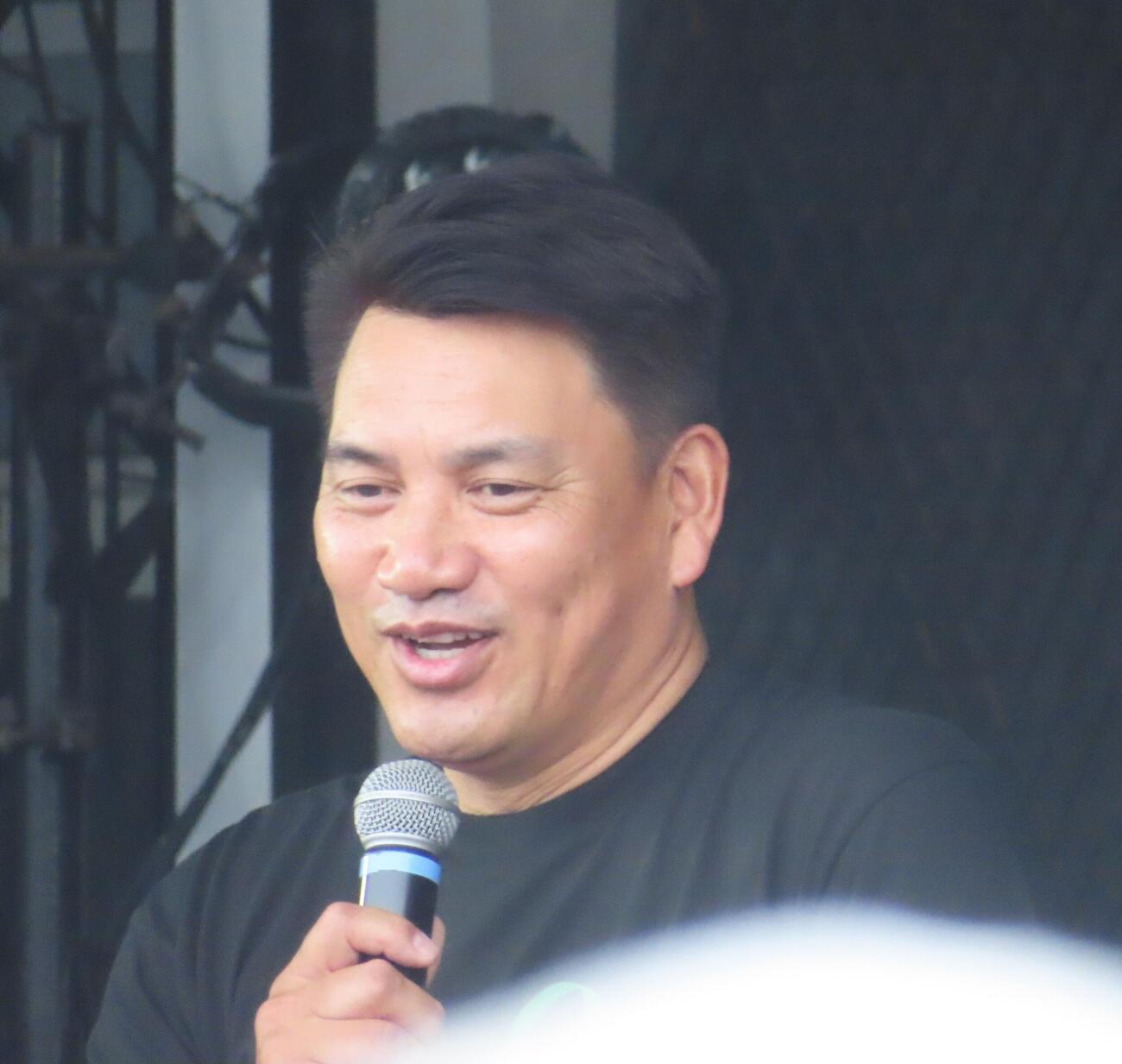 試合前のトークショーに参加した侍ジャパン井口資仁監督（撮影・水谷京裕）