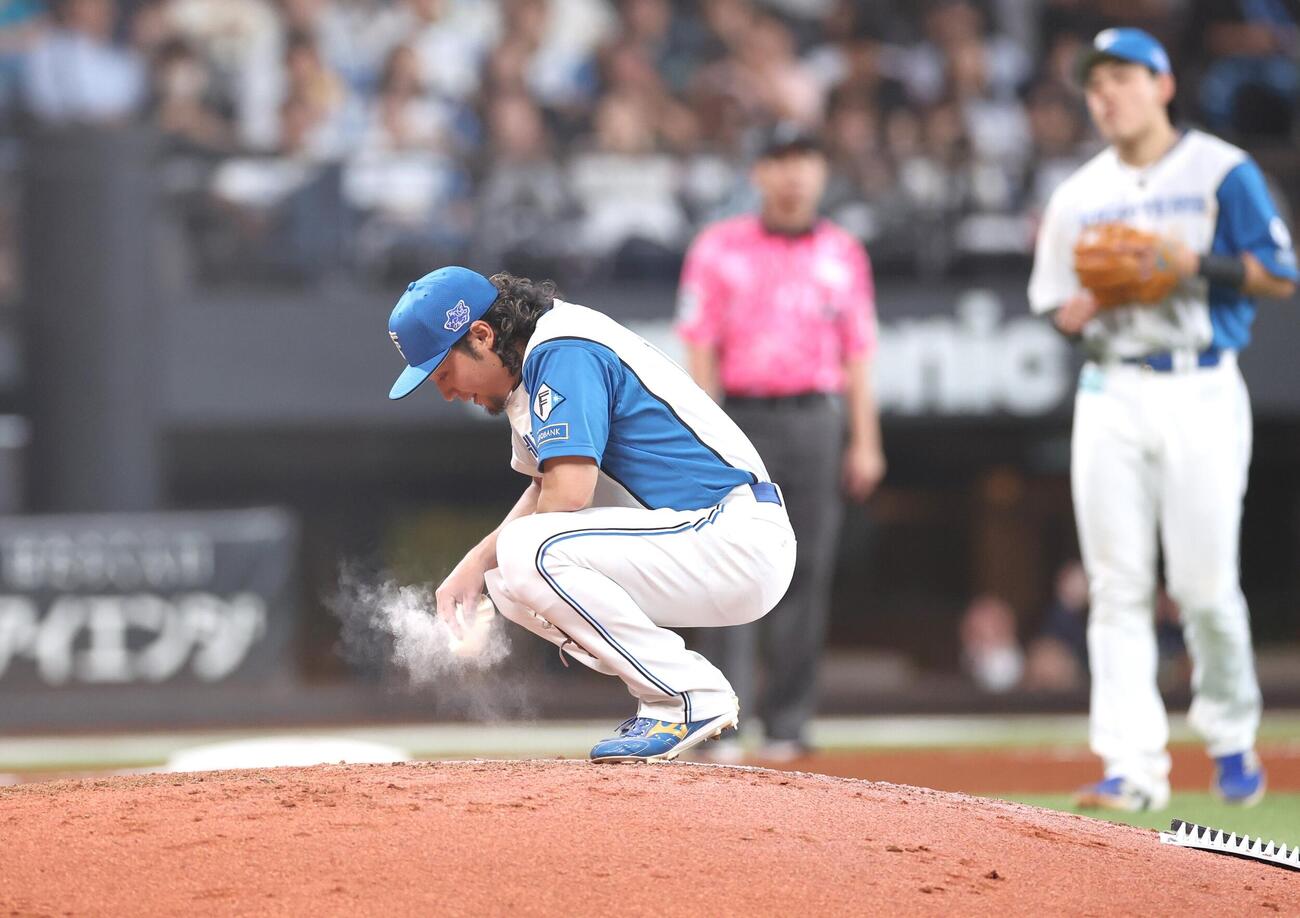 日本ハム対オリックス　7回表、西川龍馬に2点本塁打を浴びる伊藤大海（撮影・黒川智章）