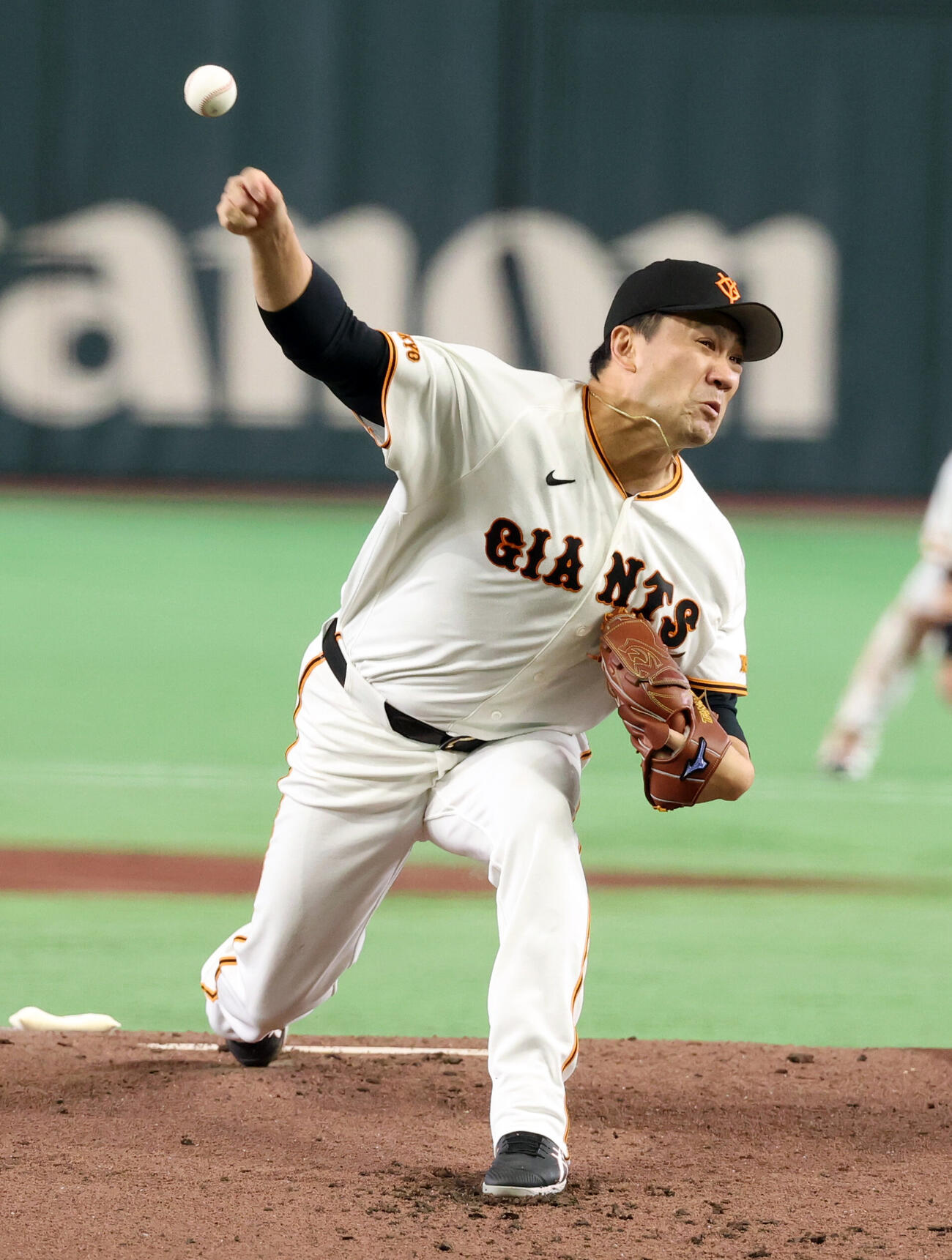 巨人対中日　力投する巨人先発の田中将大（撮影・浅見桂子）
