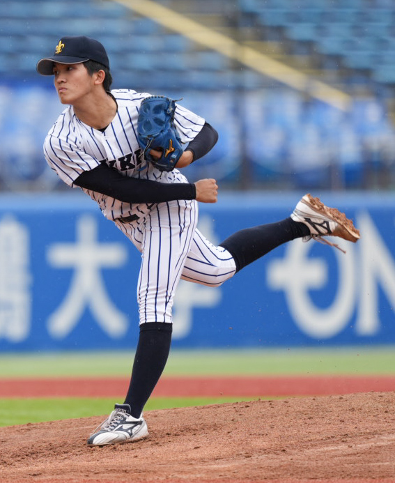 立大対法大　立大先発の道本想　（撮影・小沢裕）
