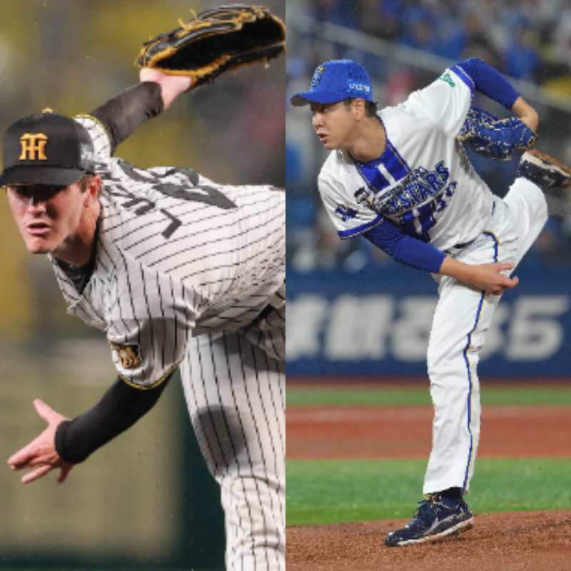 阪神阪神ルーカスとDeNA平良拳太郎