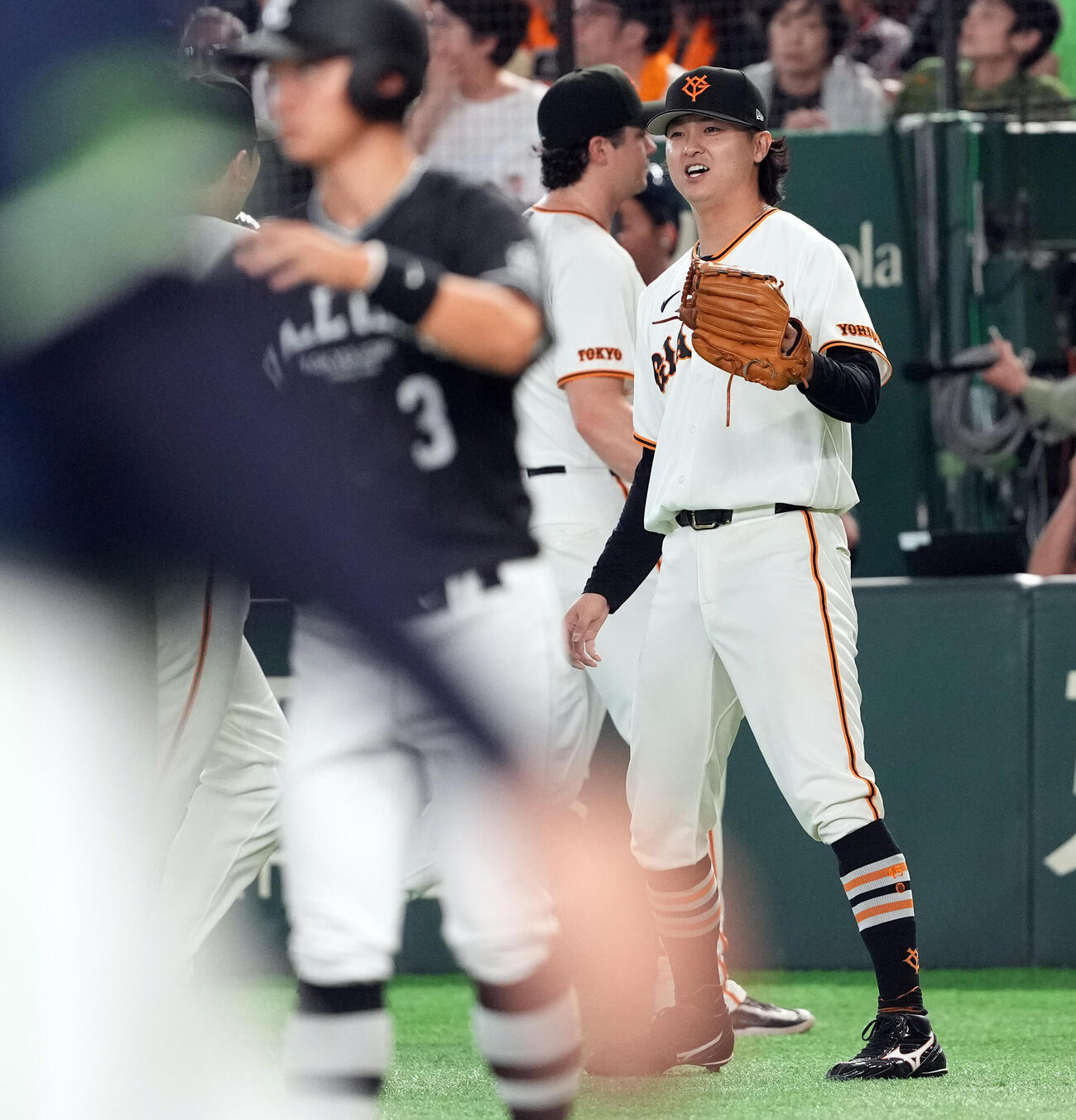 巨人対ヤクルト　8回からマウンドに上がり無失点に抑えた巨人田中瑛斗（撮影・たえ見朱実）