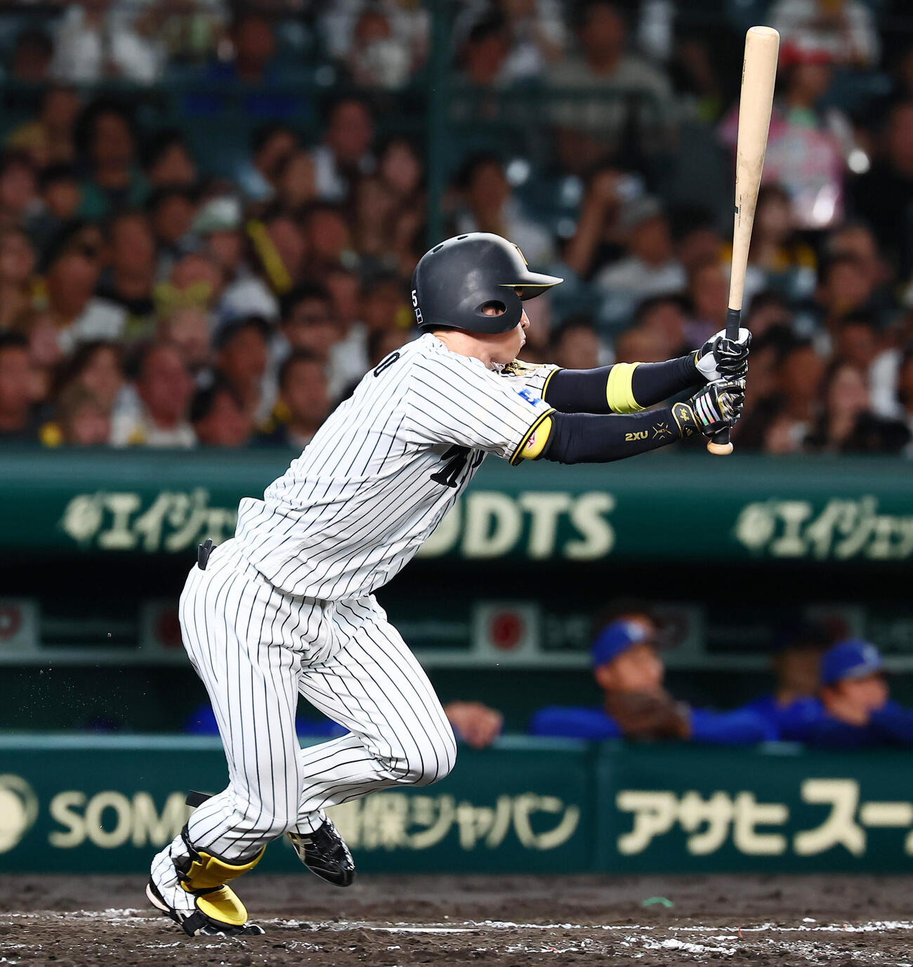 阪神対DeNA 3回裏阪神無死、近本光司は左前打を放つ（撮影・加藤哉）