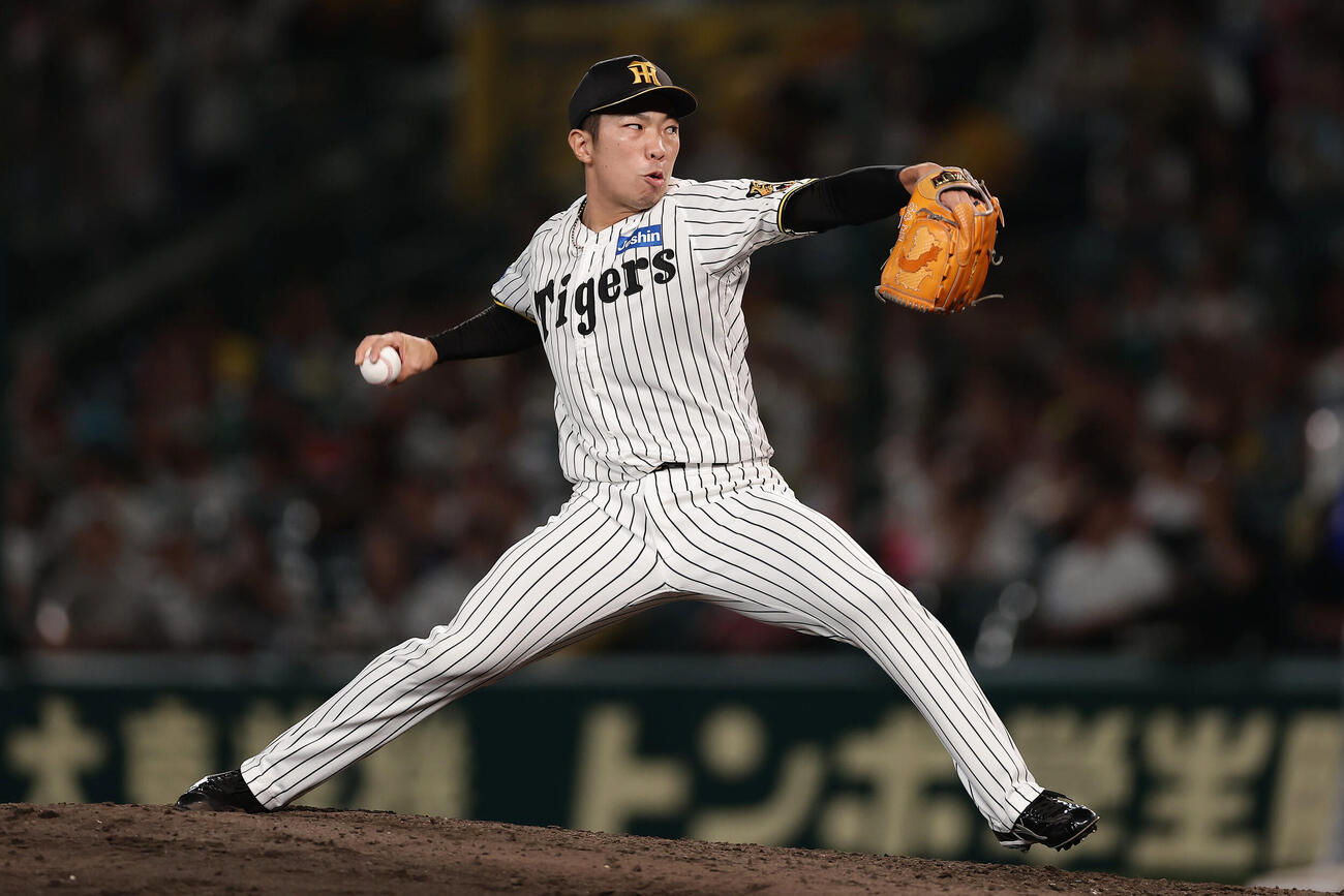 阪神対DeNA　阪神2番手の石井大智（撮影・前田充）