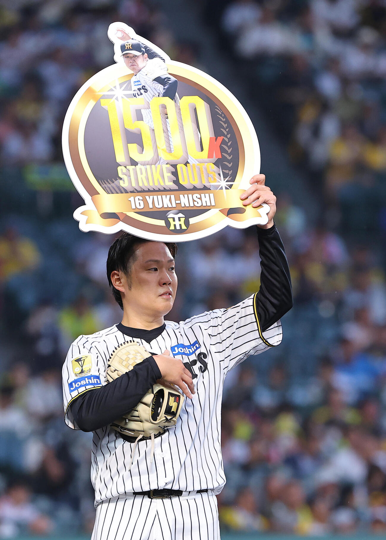 阪神対西武　1500奪三振を達成した西勇輝（2026年6月撮影）