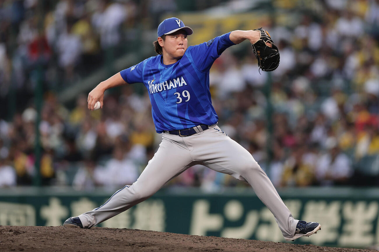 阪神対DeNA DeNA2番手の若松尚輝（撮影・前田充）