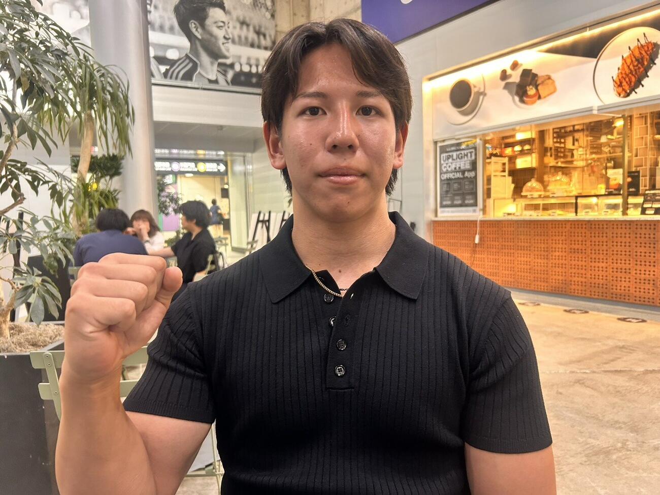 今秋からカリフォルニア州立大ロングビーチ校に進学する小椋航惺（撮影・平山連）