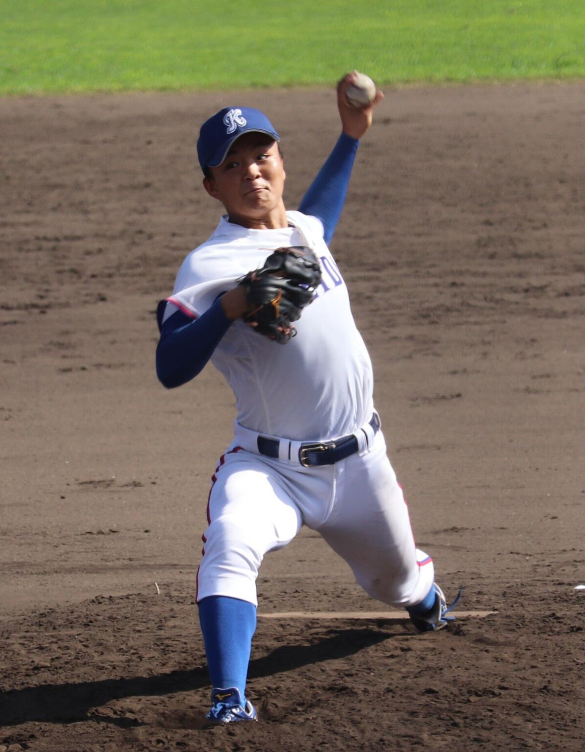 龍谷大対大経大　先発した大経大・常深颯大（撮影・佐藤妙月）