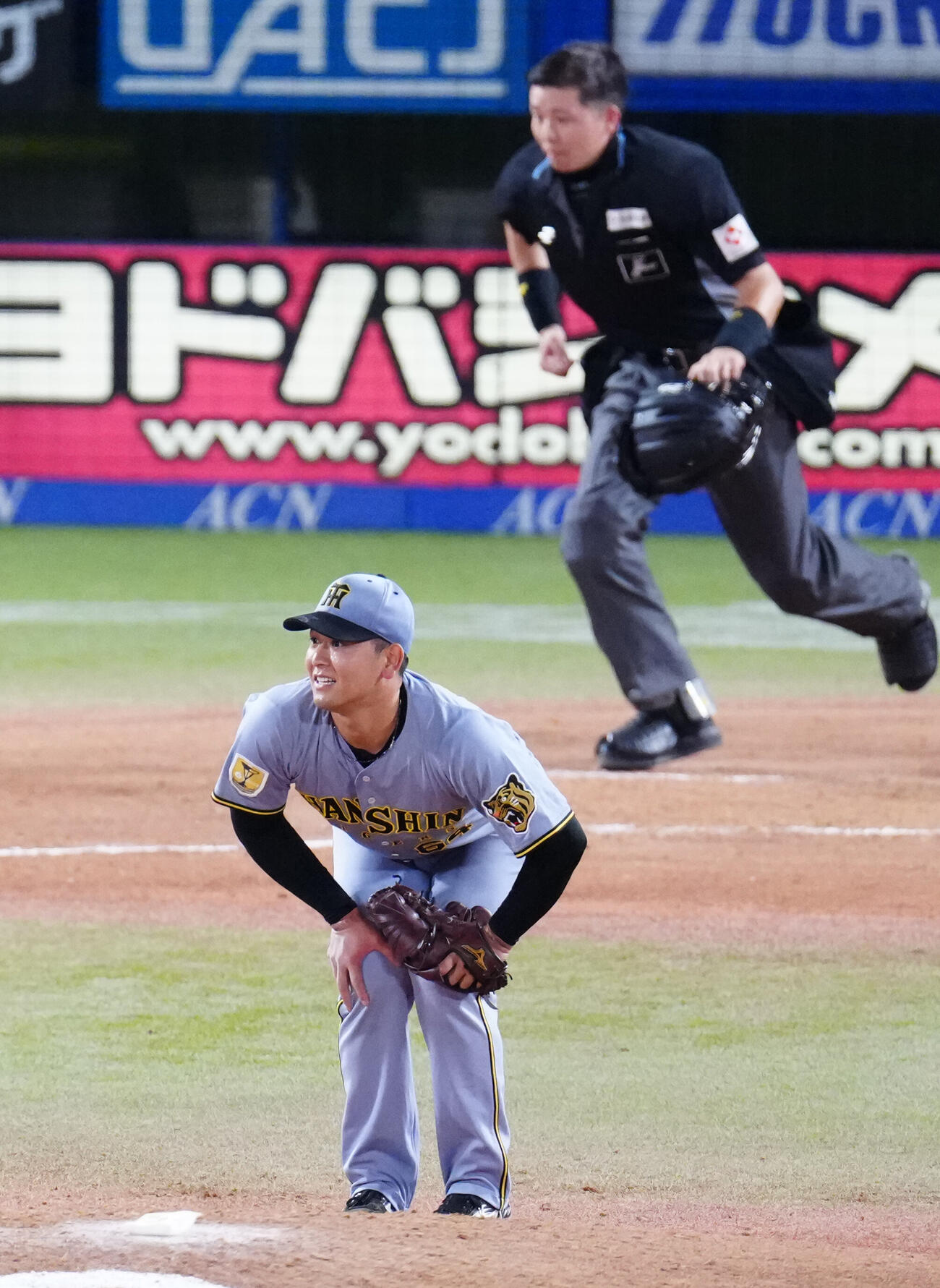 ヤクルト対阪神　7回裏ヤクルト2死、代打丸山和郁に本塁打を浴びる岡留英貴（撮影・江口和貴）