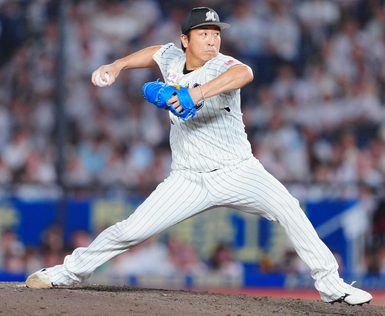 ロッテ対オリックス　8回表、ロッテ5番手の益田直也（撮影・垰建太）