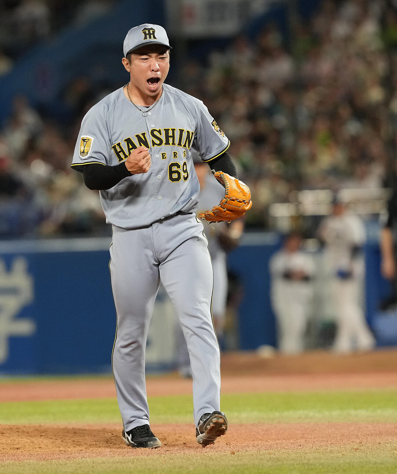 ヤクルト対阪神　9回からマウンドに上がり無失点に抑えた阪神石井大智（撮影・たえ見朱実）