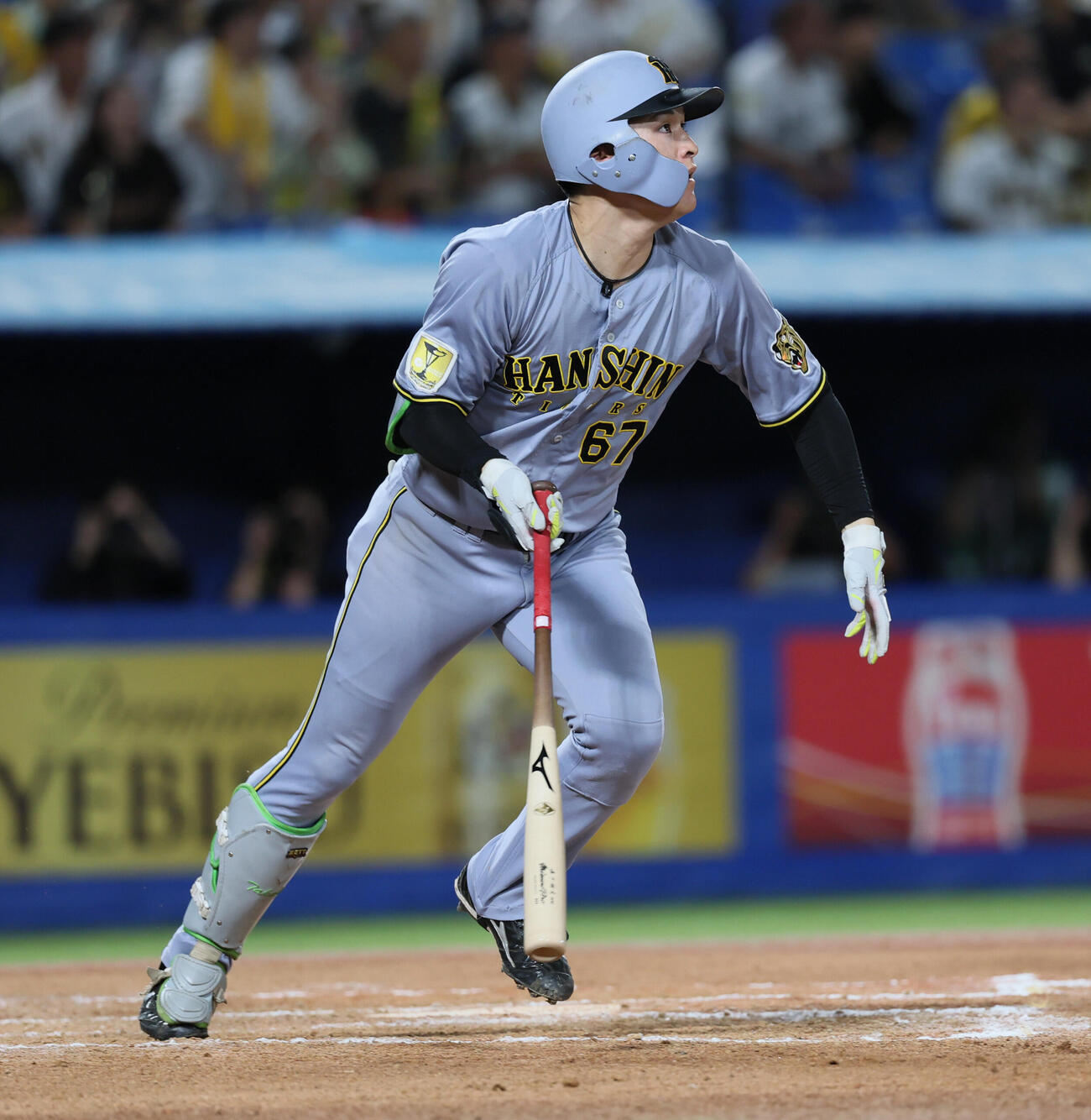 ヤクルト対阪神　11回表阪神無死一塁、2点本塁打を放つ高寺望夢（撮影・水谷安孝）