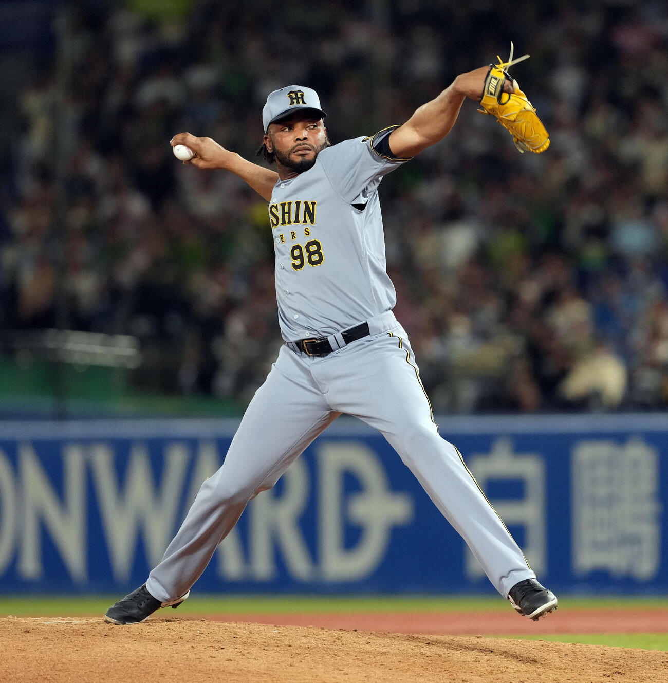 ヤクルト対阪神　10回からマウンドに上がった阪神ラファエル・ドリス（撮影・たえ見朱実）