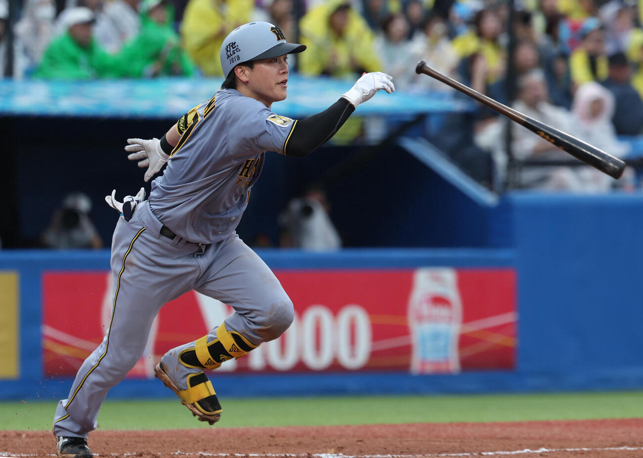 ヤクルト対阪神　6回表阪神2死満塁、3点適時打を放つ伏見寅威（撮影・水谷安孝）