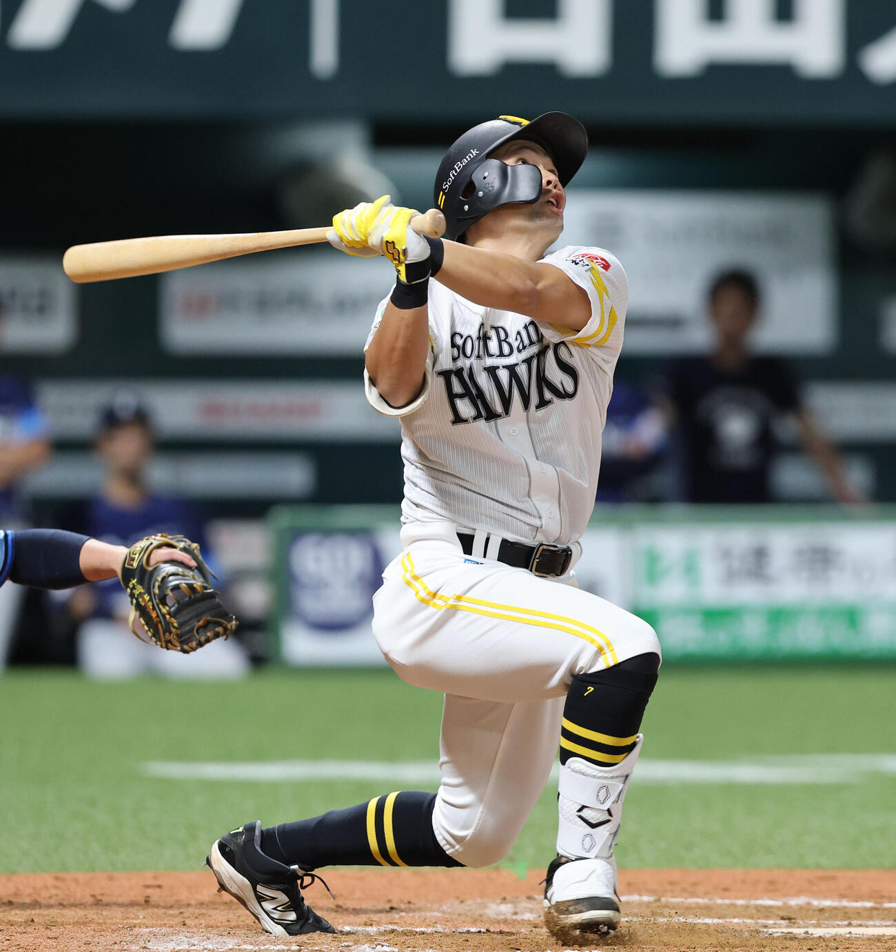 ソフトバンク対西武　7回裏ソフトバンク無死、中村晃は二飛に終わる（撮影・梅根麻紀）