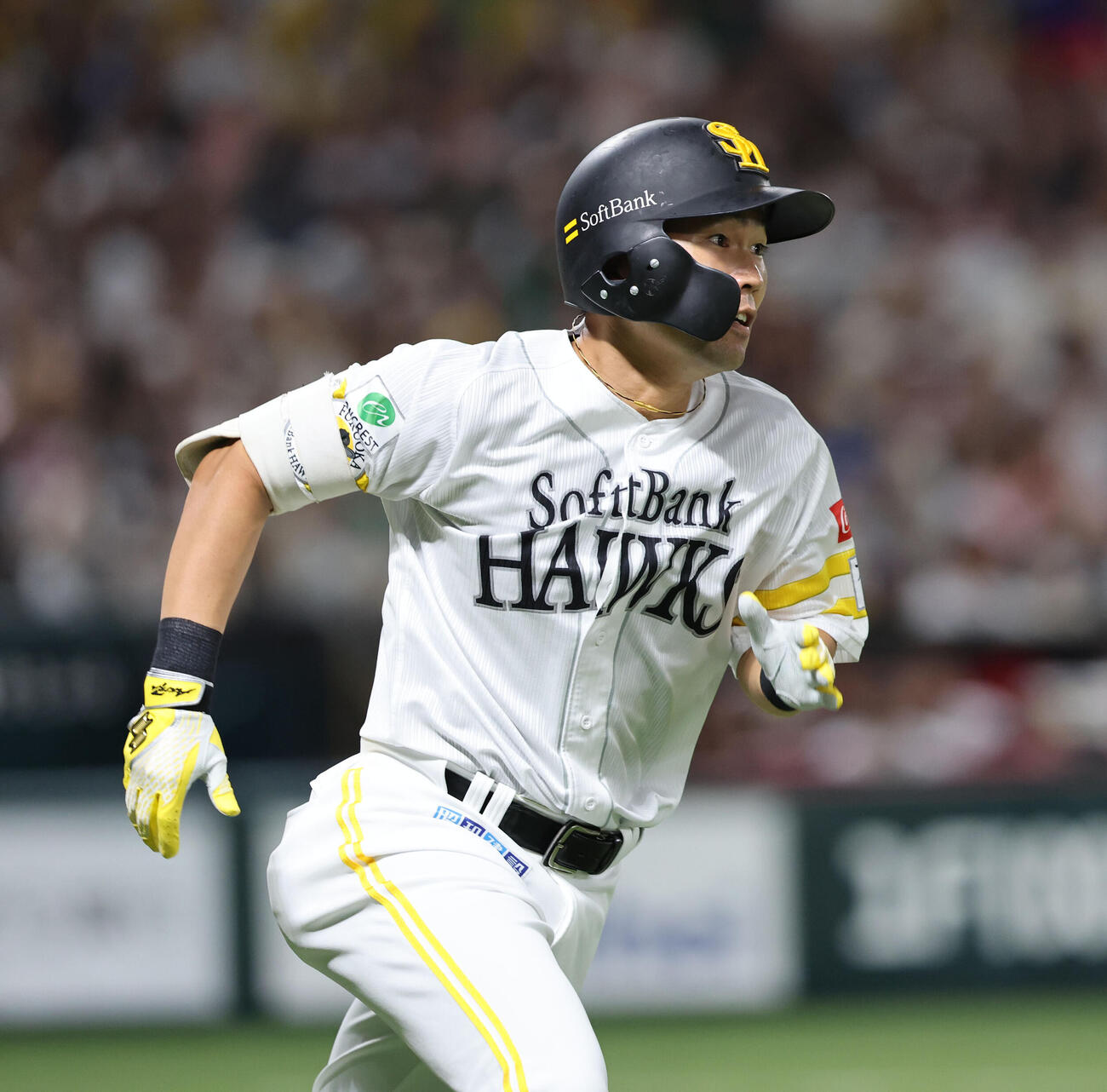 ソフトバンク対西武　7回裏ソフトバンク無死、中村晃は二飛に終わる（撮影・梅根麻紀）