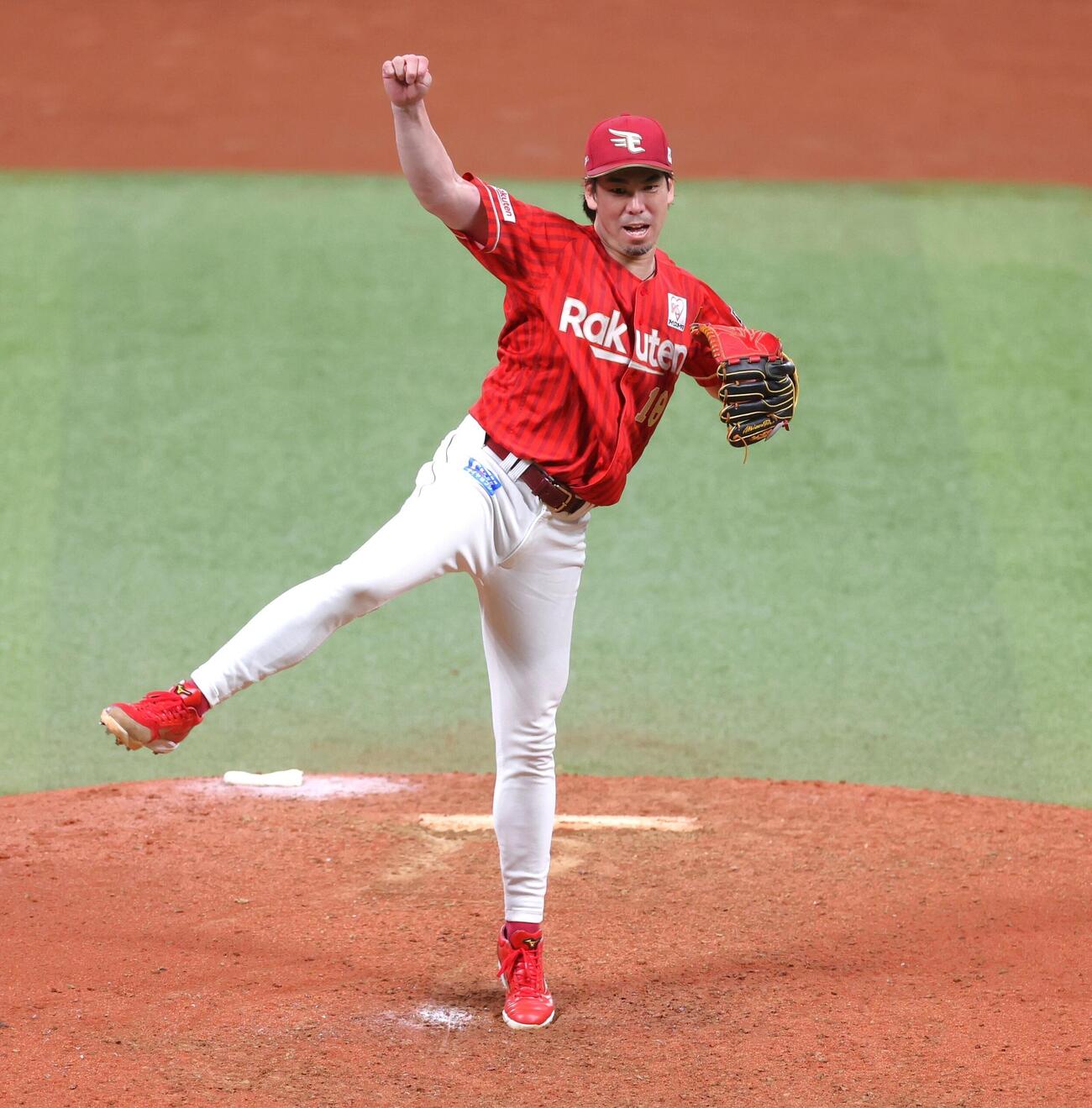 日本ハム対楽天　力投で完封勝利を挙げた前田健太（撮影・黒川智章）