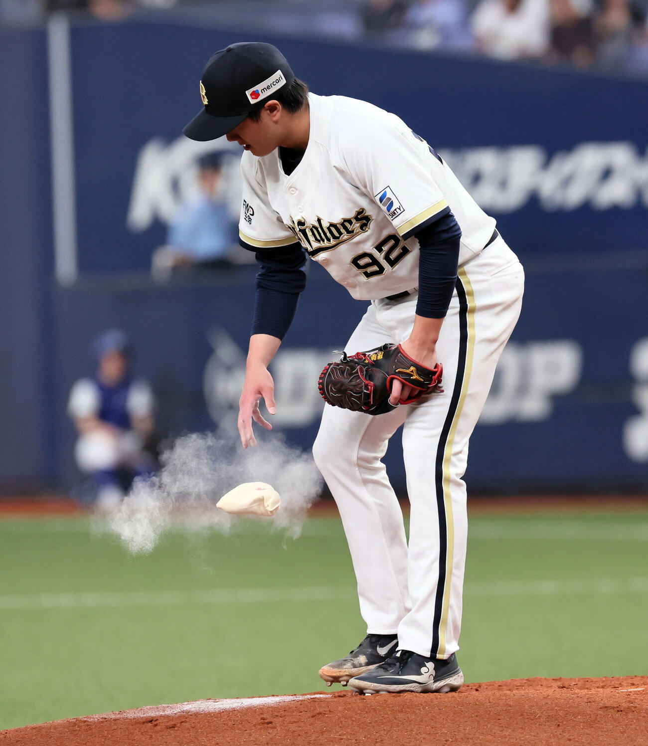 オリックス対ソフトバンク　1回表ソフトバンク無死二塁、陳睦衡は柳田悠岐に先制適時打を浴びる（撮影・宮崎幸一）
